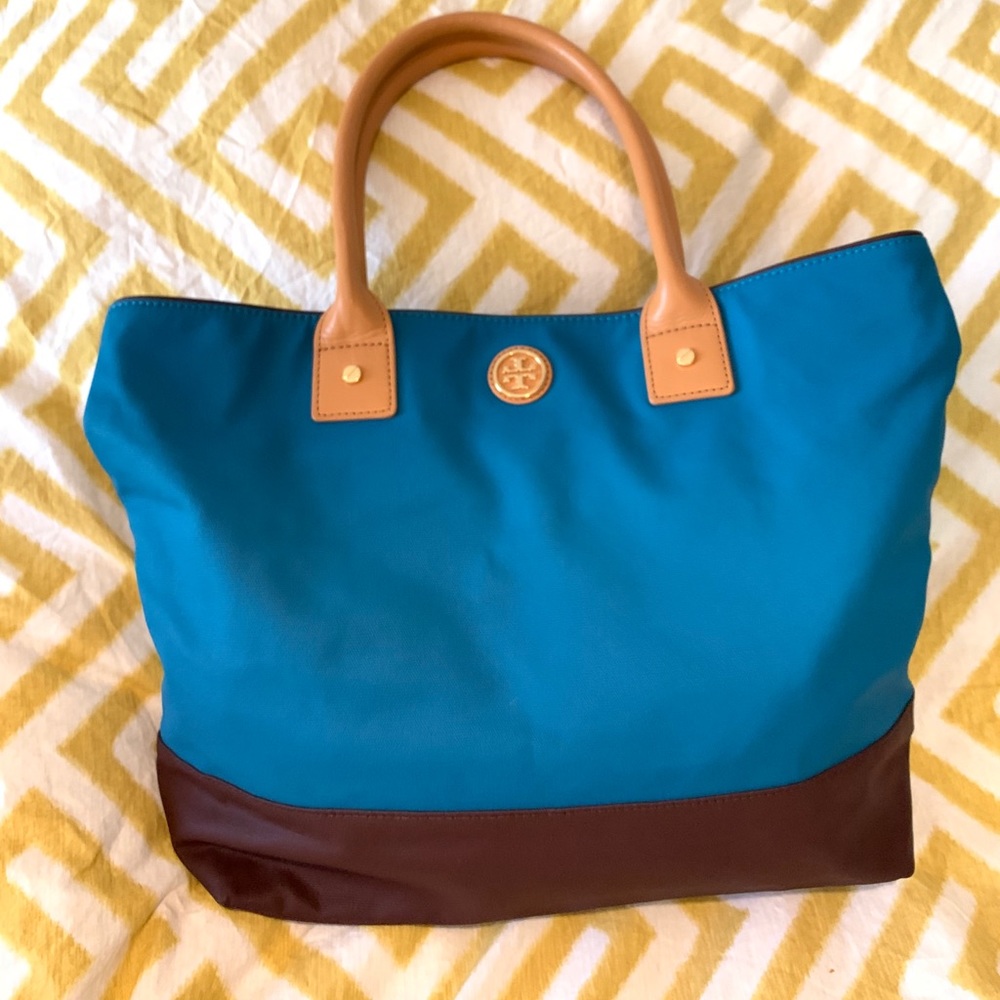 Tory Burch blue/brown shoulder bag tote